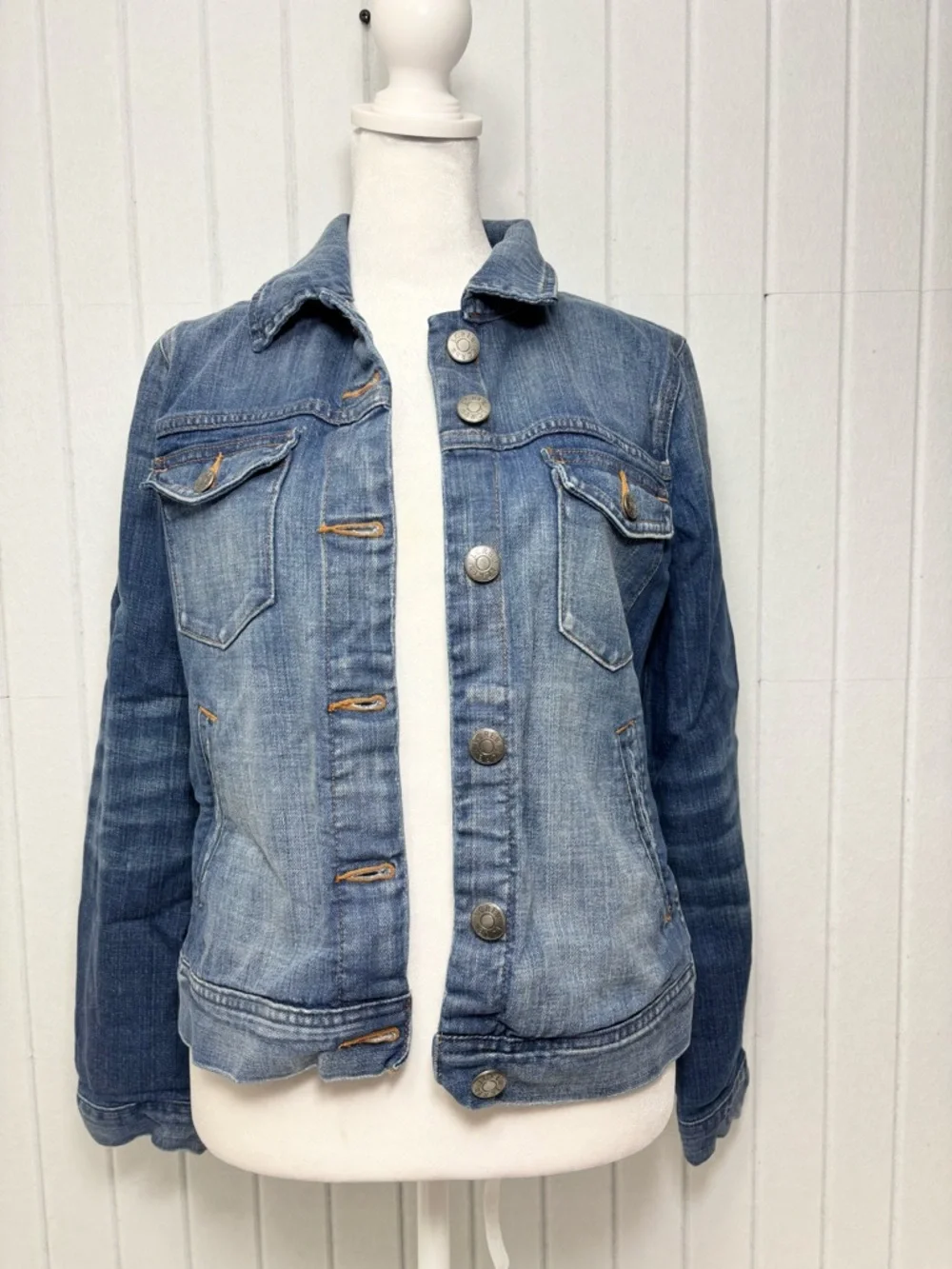 J. Crew Womens Classic Denim Jean Button Front Jacket Size XS‎